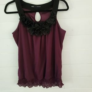 Maurices Purple Top with Flowery Detail